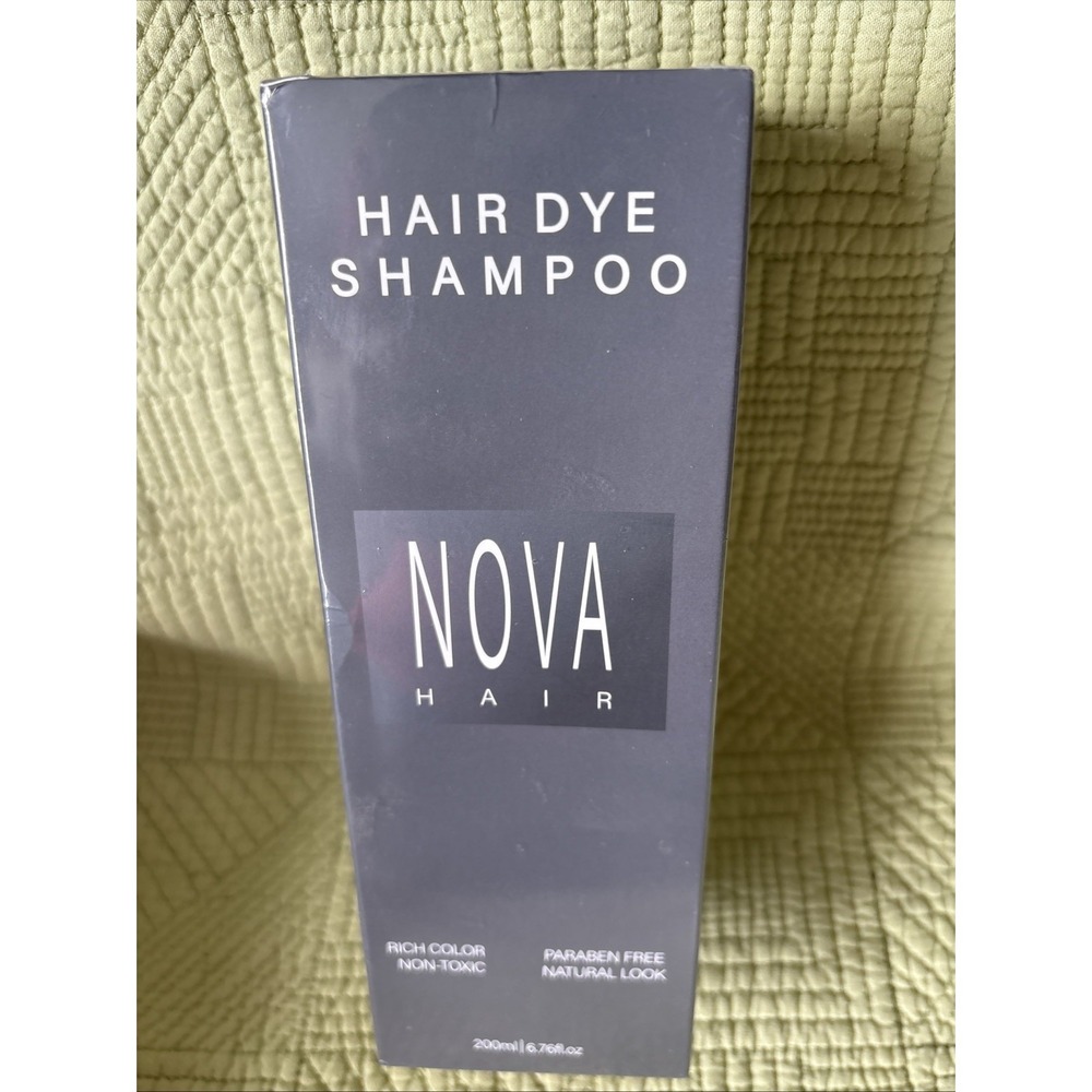 Nova Hair Dye Shampoo Light Brown 3-in-1 Gray Coverage 6.76 oz Sealed Ex 2027